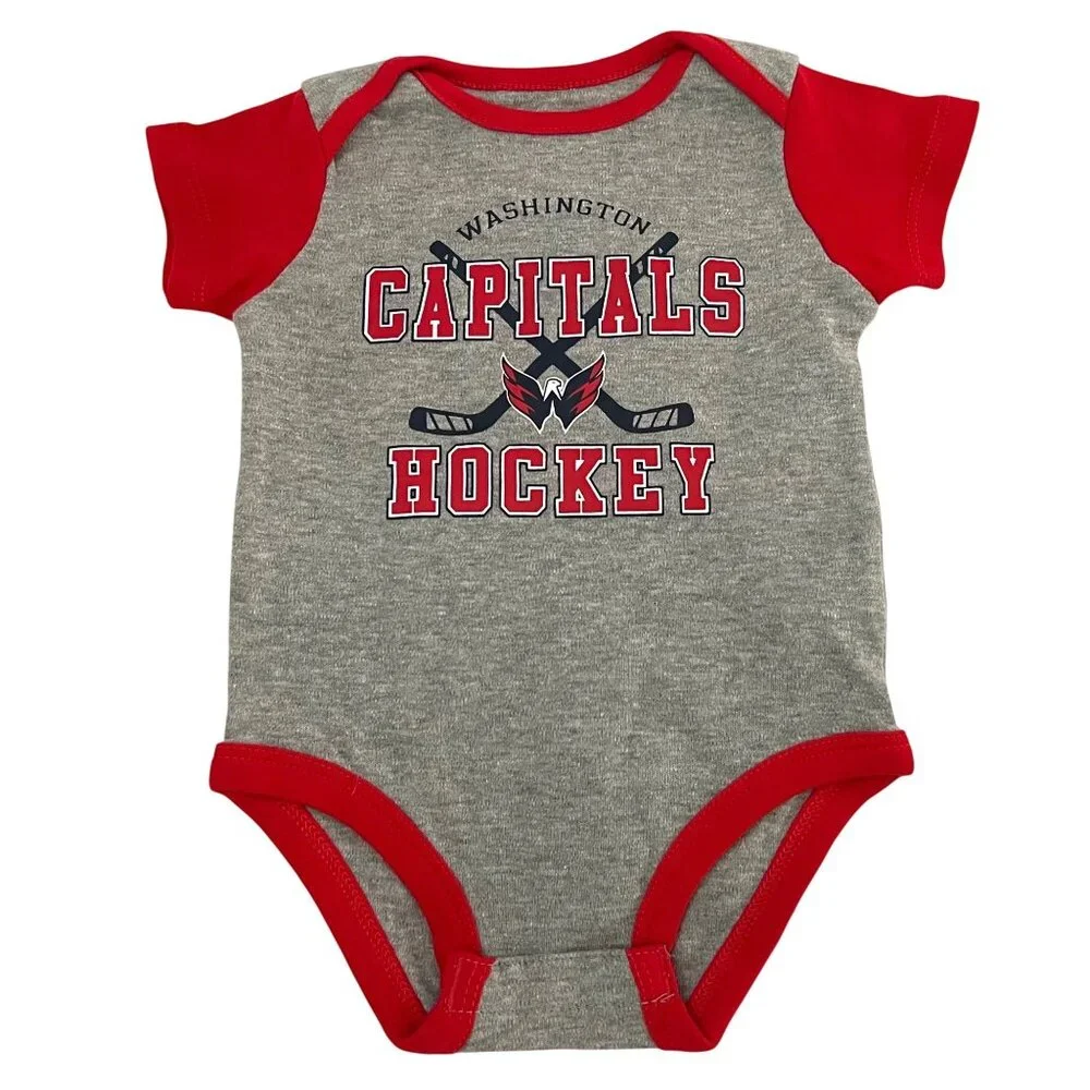 Washington Capitals NHL Hockey Team Bodysuit Boys 6-9 Months 3 PC Set New